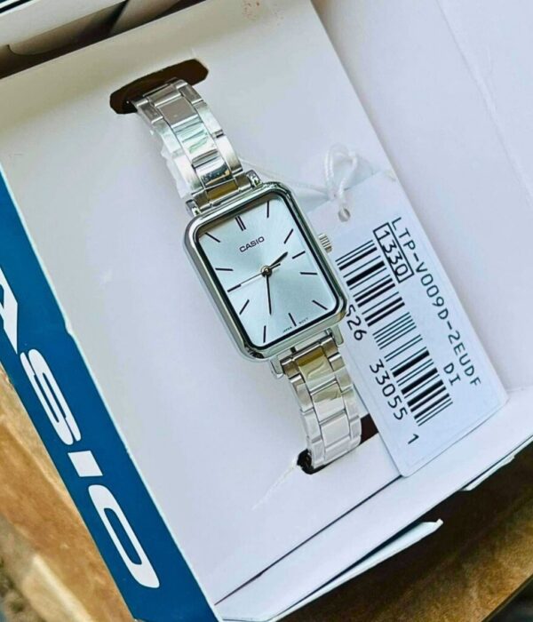 Đồng hồ Casio LTP-V009D-2EUDF Nữ máy Pin (Quartz) Dây Inox (Thép Không Gỉ) mặt Vuông chính hãng