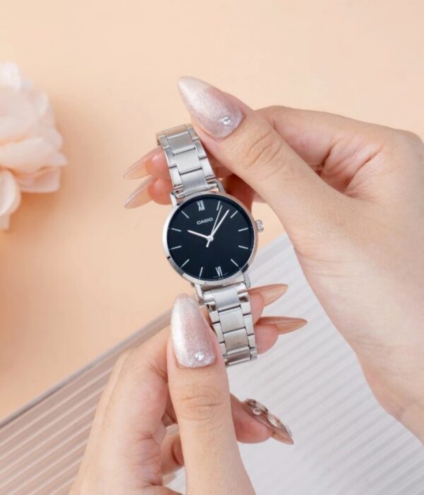 Đồng hồ Casio LTP-VT02D-1AUDF Nữ máy Pin (Quartz) Dây Inox (Thép Không Gỉ) mặt Tròn chính hãng