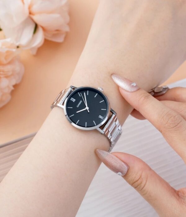 Đồng hồ Casio LTP-VT02D-1AUDF Nữ máy Pin (Quartz) Dây Inox (Thép Không Gỉ) mặt Tròn chính hãng