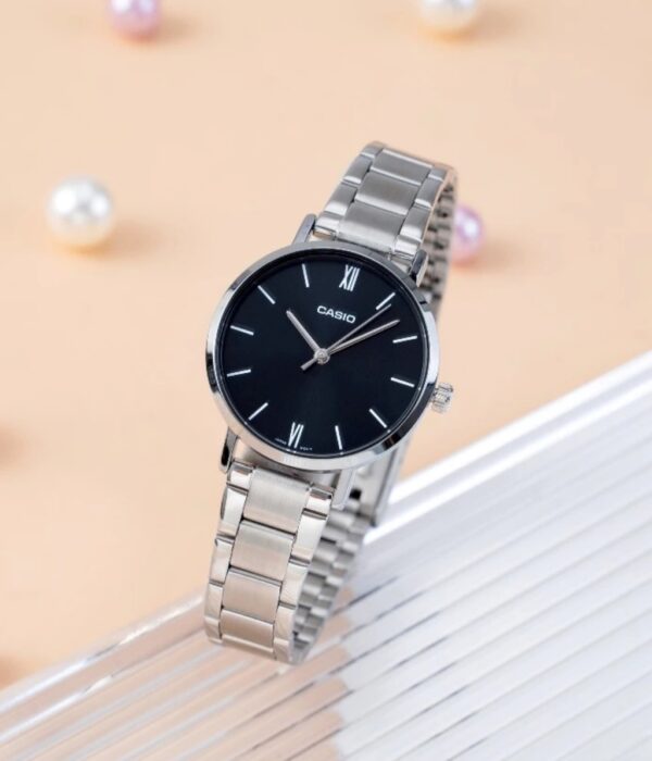 Đồng hồ Casio LTP-VT02D-1AUDF Nữ máy Pin (Quartz) Dây Inox (Thép Không Gỉ) mặt Tròn chính hãng