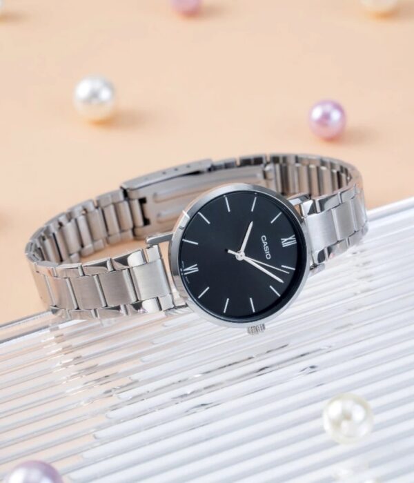 Đồng hồ Casio LTP-VT02D-1AUDF Nữ máy Pin (Quartz) Dây Inox (Thép Không Gỉ) mặt Tròn chính hãng