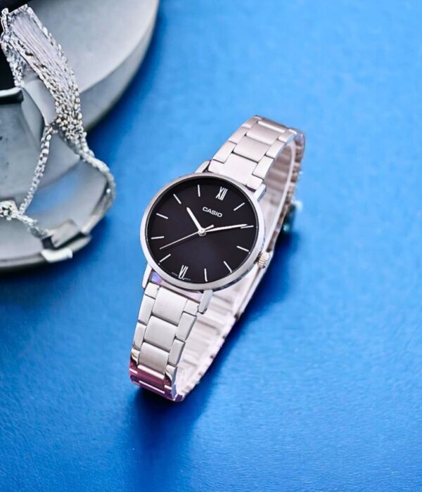 Đồng hồ Casio LTP-VT02D-1AUDF Nữ máy Pin (Quartz) Dây Inox (Thép Không Gỉ) mặt Tròn chính hãng