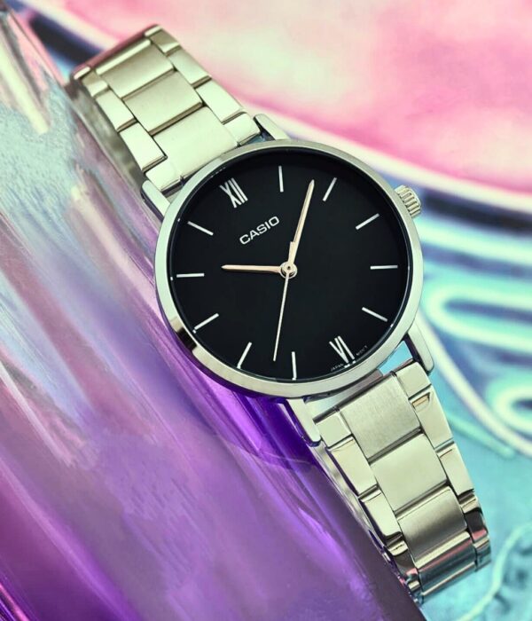 Đồng hồ Casio LTP-VT02D-1AUDF Nữ máy Pin (Quartz) Dây Inox (Thép Không Gỉ) mặt Tròn chính hãng