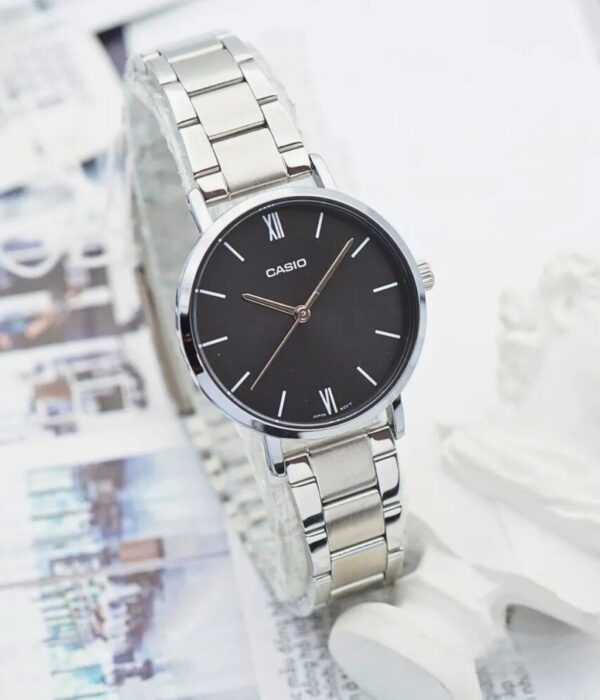 Đồng hồ Casio LTP-VT02D-1AUDF Nữ máy Pin (Quartz) Dây Inox (Thép Không Gỉ) mặt Tròn chính hãng