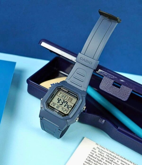 Đồng hồ Casio W-800H-2AVDF Nam máy Pin (Quartz) Dây Cao Su (Nhựa) mặt Vuông chính hãng