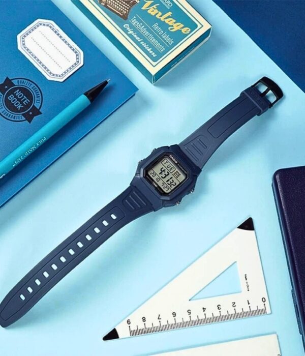 Đồng hồ Casio W-800H-2AVDF Nam máy Pin (Quartz) Dây Cao Su (Nhựa) mặt Vuông chính hãng
