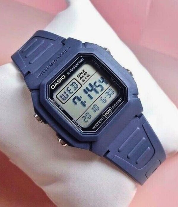 Đồng hồ Casio W-800H-2AVDF Nam máy Pin (Quartz) Dây Cao Su (Nhựa) mặt Vuông chính hãng