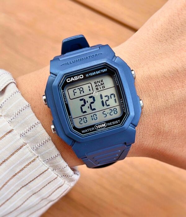 Đồng hồ Casio W-800H-2AVDF Nam máy Pin (Quartz) Dây Cao Su (Nhựa) mặt Vuông chính hãng