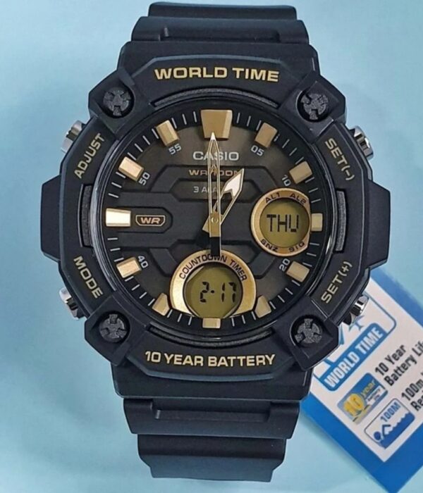 Đồng hồ Casio AEQ-120W-9AVDF Nam máy Pin (Quartz) Dây Cao Su (Nhựa) mặt Tròn chính hãng