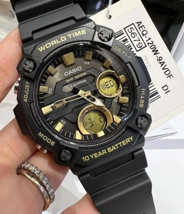 Đồng hồ Casio AEQ-120W-9AVDF Nam máy Pin (Quartz) Dây Cao Su (Nhựa) mặt Tròn chính hãng