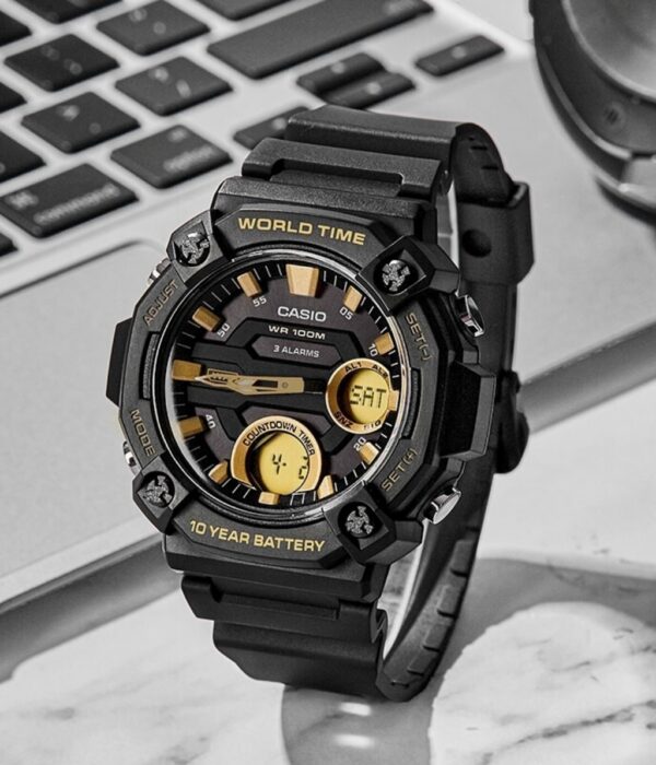 Đồng hồ Casio AEQ-120W-9AVDF Nam máy Pin (Quartz) Dây Cao Su (Nhựa) mặt Tròn chính hãng