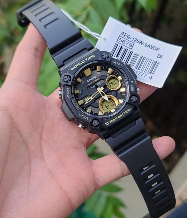 Đồng hồ Casio AEQ-120W-9AVDF Nam máy Pin (Quartz) Dây Cao Su (Nhựa) mặt Tròn chính hãng