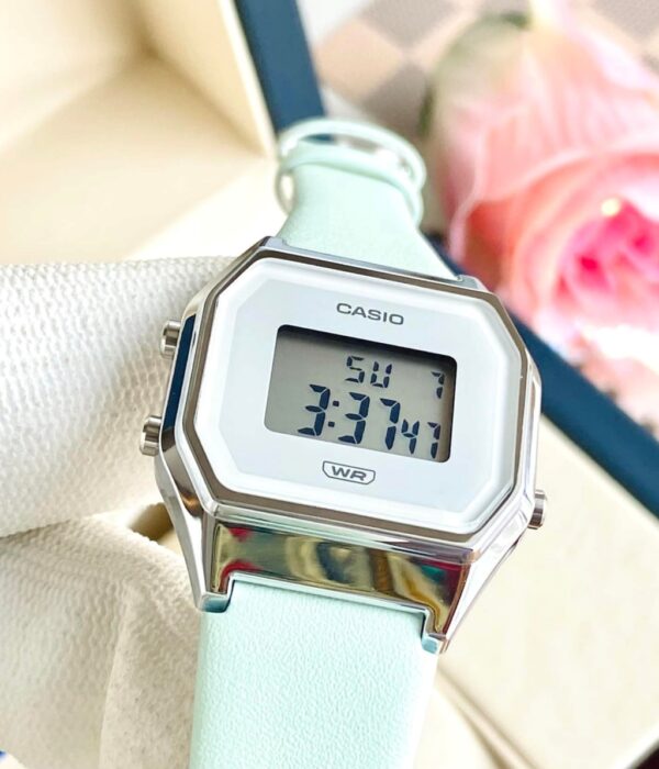 Đồng hồ Casio LA680WEL-3DF Nữ máy Pin (Quartz) Dây Da mặt Vuông chính hãng