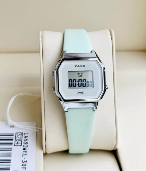 Đồng hồ Casio LA680WEL-3DF Nữ máy Pin (Quartz) Dây Da mặt Vuông chính hãng