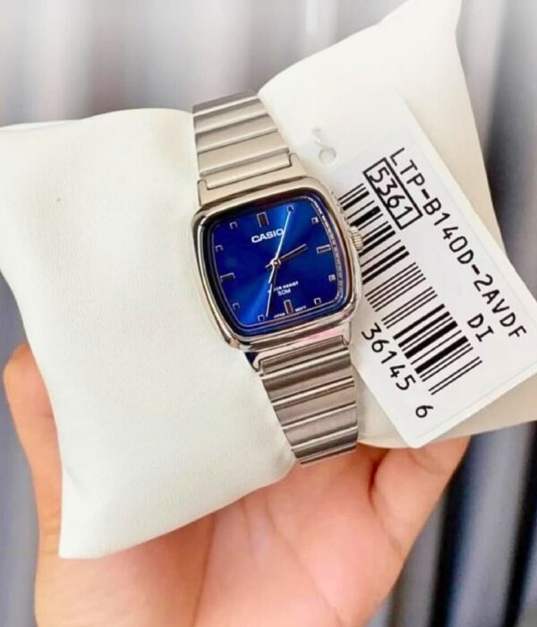 Đồng hồ Casio LTP-B140D-2AVDF Nữ máy Pin (Quartz) Dây Inox (Thép Không Gỉ) mặt Vuông chính hãng