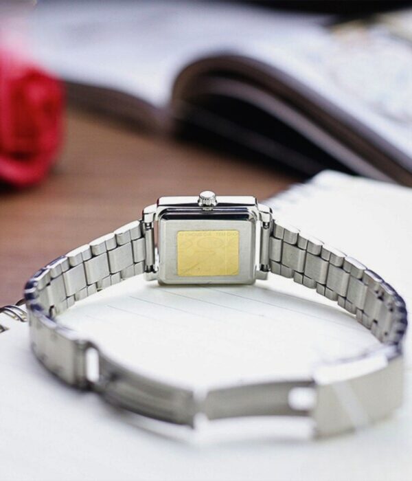 Đồng hồ Casio LTP-E176D-1AVDF Nữ máy Pin (Quartz) Dây Inox (Thép Không Gỉ) mặt Vuông chính hãng