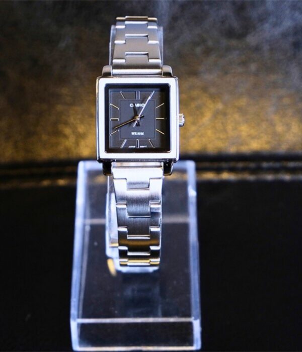 Đồng hồ Casio LTP-E176D-1AVDF Nữ máy Pin (Quartz) Dây Inox (Thép Không Gỉ) mặt Vuông chính hãng