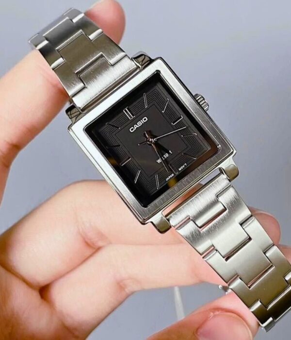 Đồng hồ Casio LTP-E176D-1AVDF Nữ máy Pin (Quartz) Dây Inox (Thép Không Gỉ) mặt Vuông chính hãng