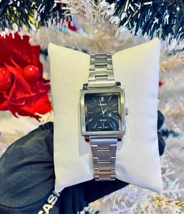 Đồng hồ Casio LTP-E176D-1AVDF Nữ máy Pin (Quartz) Dây Inox (Thép Không Gỉ) mặt Vuông chính hãng