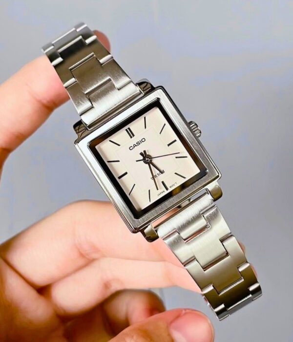 Đồng hồ Casio LTP-E176D-4AVDF Nữ máy Pin (Quartz) Dây Inox (Thép Không Gỉ) mặt Vuông chính hãng