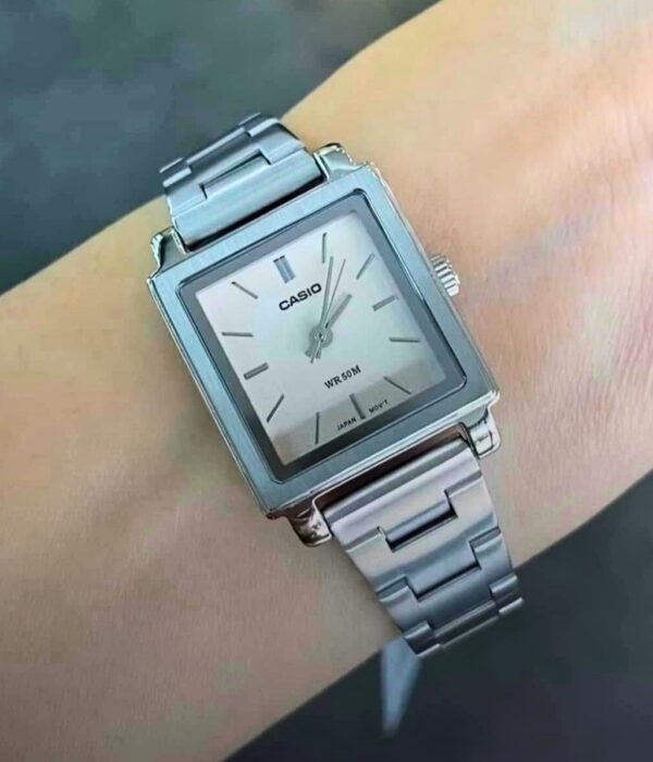 Đồng hồ Casio LTP-E176D-4AVDF Nữ máy Pin (Quartz) Dây Inox (Thép Không Gỉ) mặt Vuông chính hãng