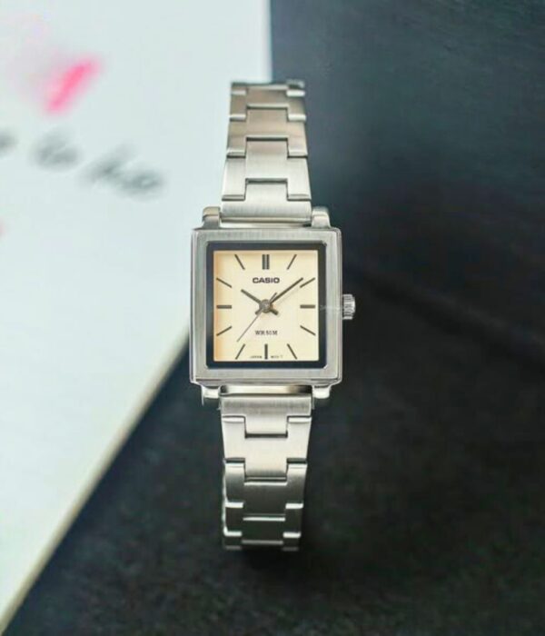 Đồng hồ Casio LTP-E176D-4AVDF Nữ máy Pin (Quartz) Dây Inox (Thép Không Gỉ) mặt Vuông chính hãng