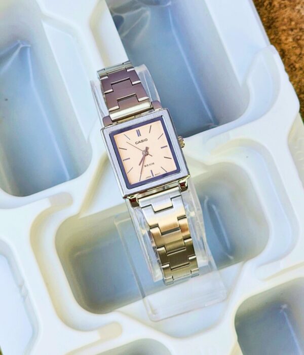 Đồng hồ Casio LTP-E176D-4AVDF Nữ máy Pin (Quartz) Dây Inox (Thép Không Gỉ) mặt Vuông chính hãng