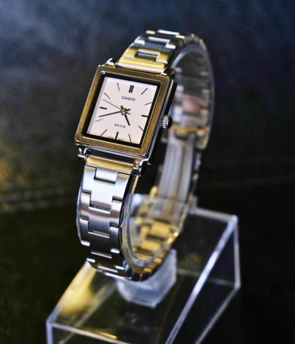 Đồng hồ Casio LTP-E176D-4AVDF Nữ máy Pin (Quartz) Dây Inox (Thép Không Gỉ) mặt Vuông chính hãng