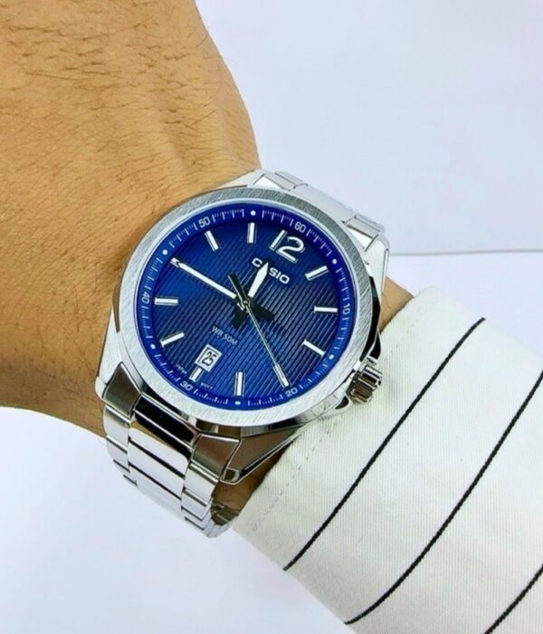 Đồng hồ Casio MTP-E725D-2AVDF Nam máy Pin (Quartz) Dây Inox (Thép Không Gỉ) mặt Tròn chính hãng