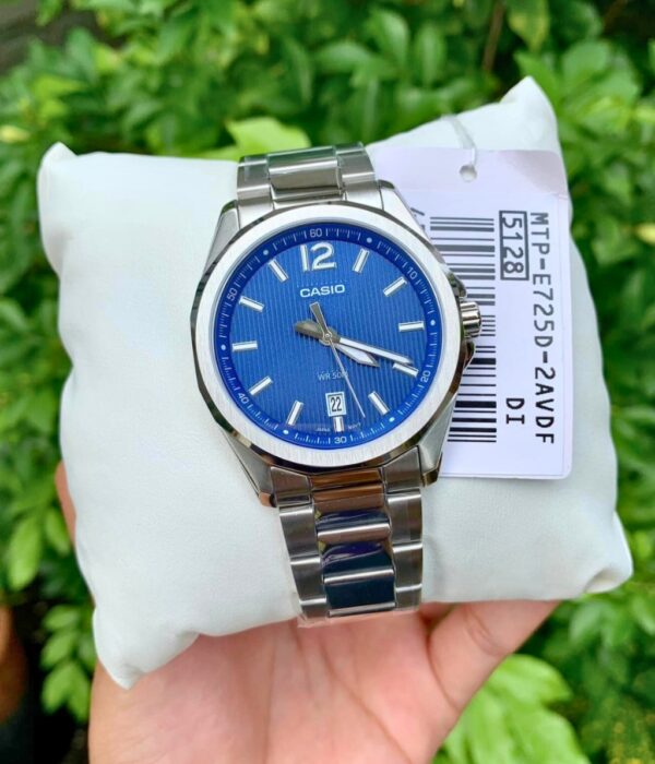 Đồng hồ Casio MTP-E725D-2AVDF Nam máy Pin (Quartz) Dây Inox (Thép Không Gỉ) mặt Tròn chính hãng