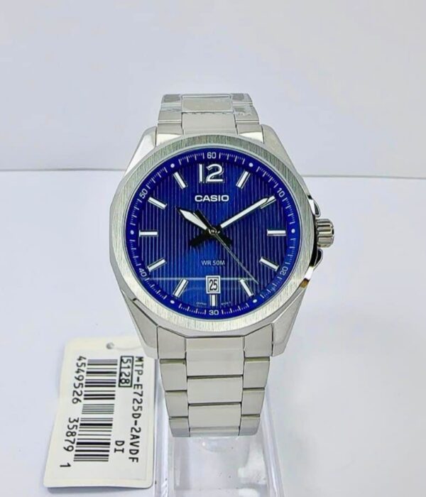 Đồng hồ Casio MTP-E725D-2AVDF Nam máy Pin (Quartz) Dây Inox (Thép Không Gỉ) mặt Tròn chính hãng