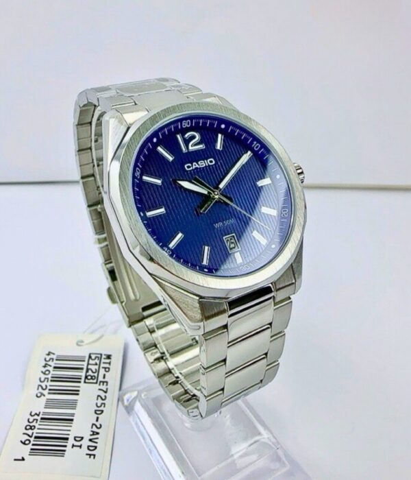 Đồng hồ Casio MTP-E725D-2AVDF Nam máy Pin (Quartz) Dây Inox (Thép Không Gỉ) mặt Tròn chính hãng