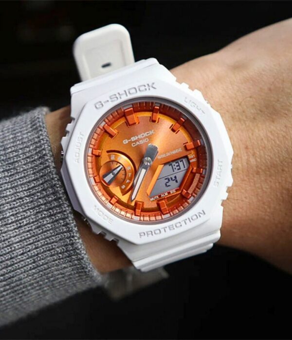 Đồng hồ Casio GMA-S2100WS-7ADR Nữ máy Pin (Quartz) Dây Nhựa mặt Bát Giác chính hãng