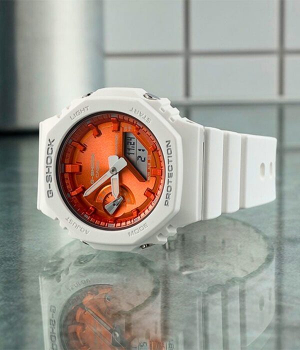 Đồng hồ Casio GMA-S2100WS-7ADR Nữ máy Pin (Quartz) Dây Nhựa mặt Bát Giác chính hãng