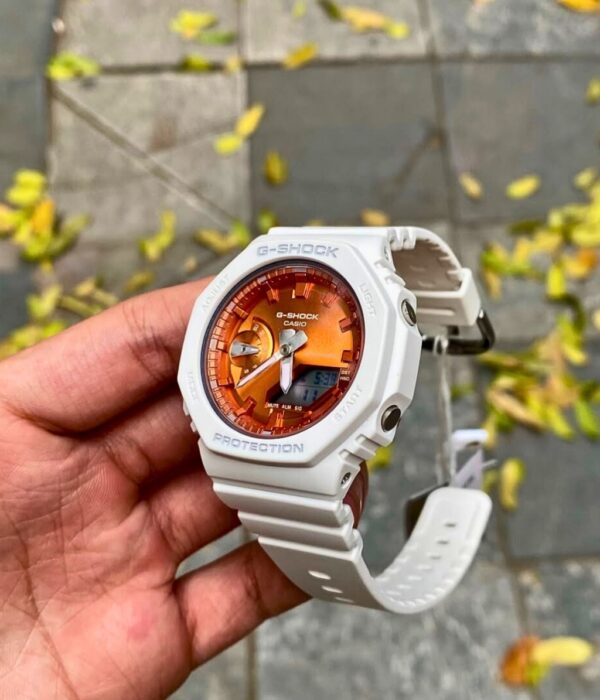 Đồng hồ Casio GMA-S2100WS-7ADR Nữ máy Pin (Quartz) Dây Nhựa mặt Bát Giác chính hãng