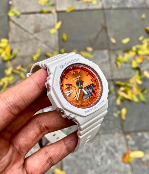 Đồng hồ Casio GMA-S2100WS-7ADR Nữ máy Pin (Quartz) Dây Nhựa mặt Bát Giác chính hãng