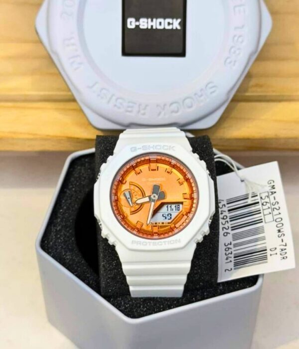 Đồng hồ Casio GMA-S2100WS-7ADR Nữ máy Pin (Quartz) Dây Nhựa mặt Bát Giác chính hãng