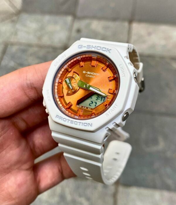 Đồng hồ Casio GMA-S2100WS-7ADR Nữ máy Pin (Quartz) Dây Nhựa mặt Bát Giác chính hãng