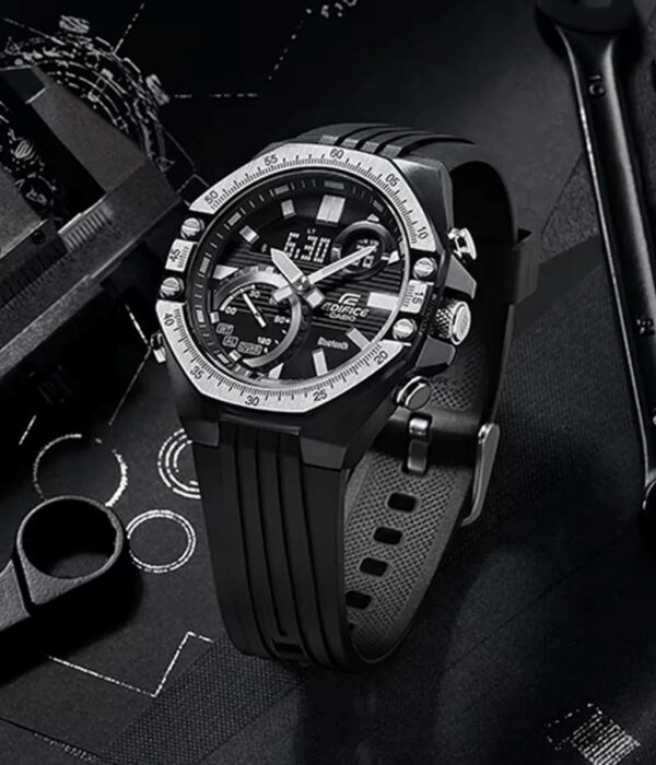 Đồng hồ Casio ECB-10TP-1ADF Nam máy Pin (Quartz) Dây Cao Su (Nhựa) mặt Bát Giác chính hãng