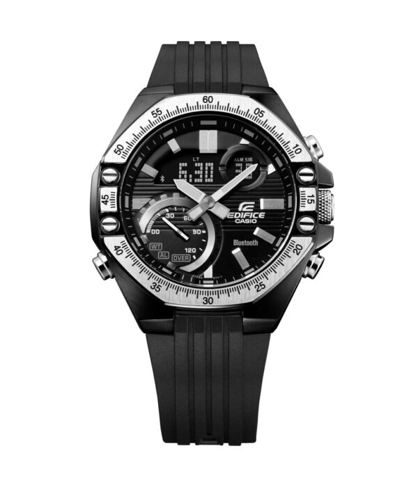 Đồng hồ Casio ECB-10TP-1ADF Nam máy Pin (Quartz) Dây Cao Su (Nhựa) mặt Bát Giác chính hãng