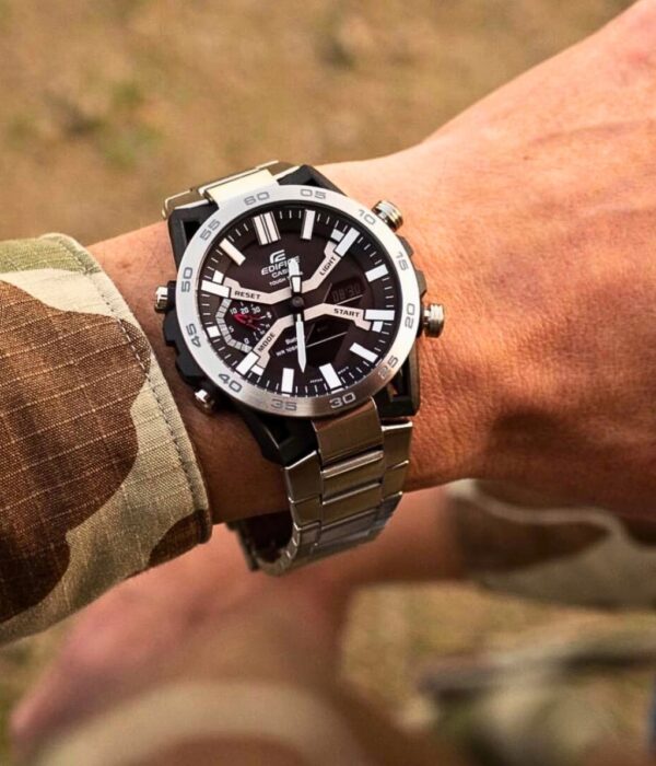 Đồng hồ Casio ECB-2000D-1ADF Nam máy Solar (Năng Lượng Ánh Sáng Mặt Trời) Dây Inox (Thép Không Gỉ) mặt Tròn chính hãng