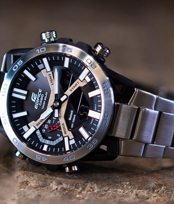 Đồng hồ Casio ECB-2000D-1ADF Nam máy Solar (Năng Lượng Ánh Sáng Mặt Trời) Dây Inox (Thép Không Gỉ) mặt Tròn chính hãng