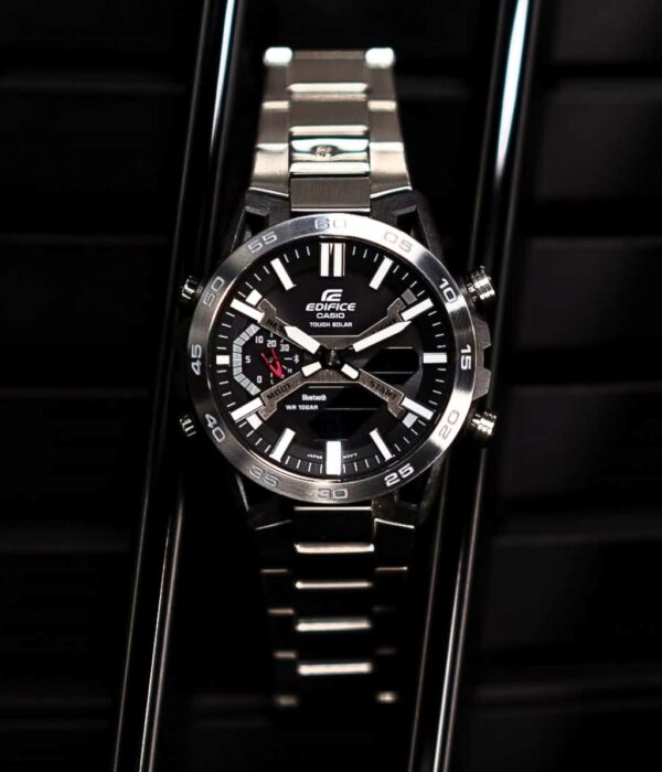Đồng hồ Casio ECB-2000D-1ADF Nam máy Solar (Năng Lượng Ánh Sáng Mặt Trời) Dây Inox (Thép Không Gỉ) mặt Tròn chính hãng