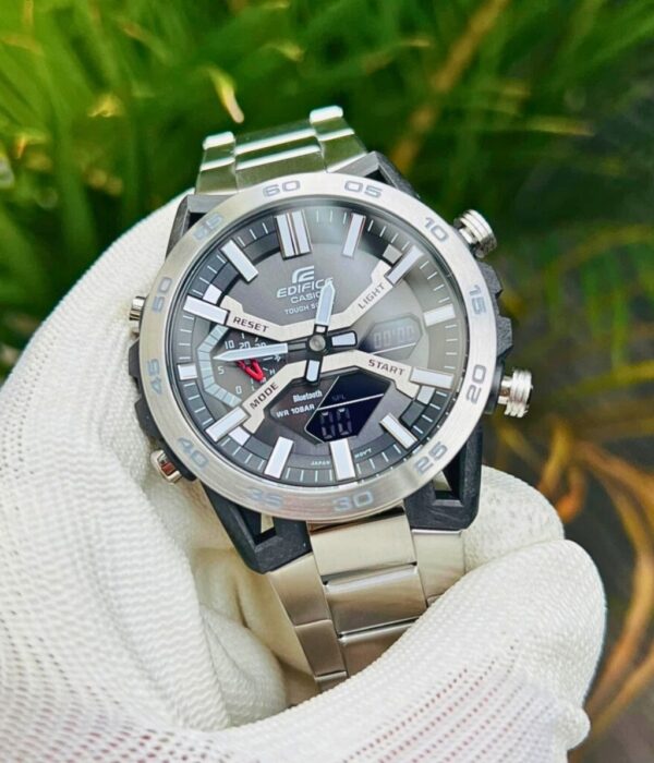 Đồng hồ Casio ECB-2000D-1ADF Nam máy Solar (Năng Lượng Ánh Sáng Mặt Trời) Dây Inox (Thép Không Gỉ) mặt Tròn chính hãng
