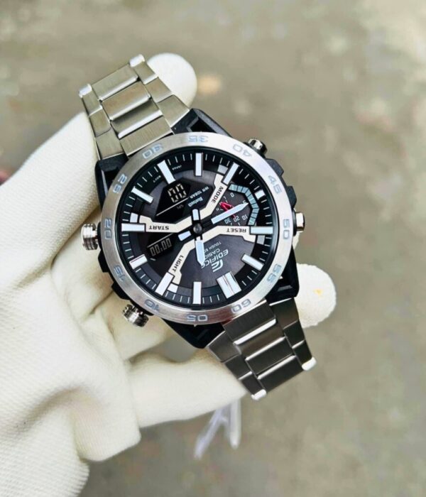 Đồng hồ Casio ECB-2000D-1ADF Nam máy Solar (Năng Lượng Ánh Sáng Mặt Trời) Dây Inox (Thép Không Gỉ) mặt Tròn chính hãng