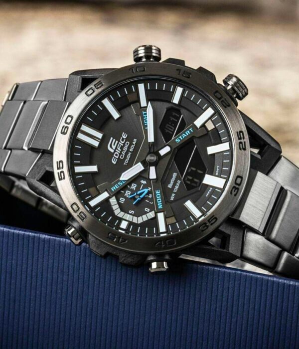 Đồng hồ Casio ECB-2000DC-1ADF Nam máy Solar (Năng Lượng Ánh Sáng Mặt Trời) Dây Inox (Thép Không Gỉ) mặt Tròn chính hãng