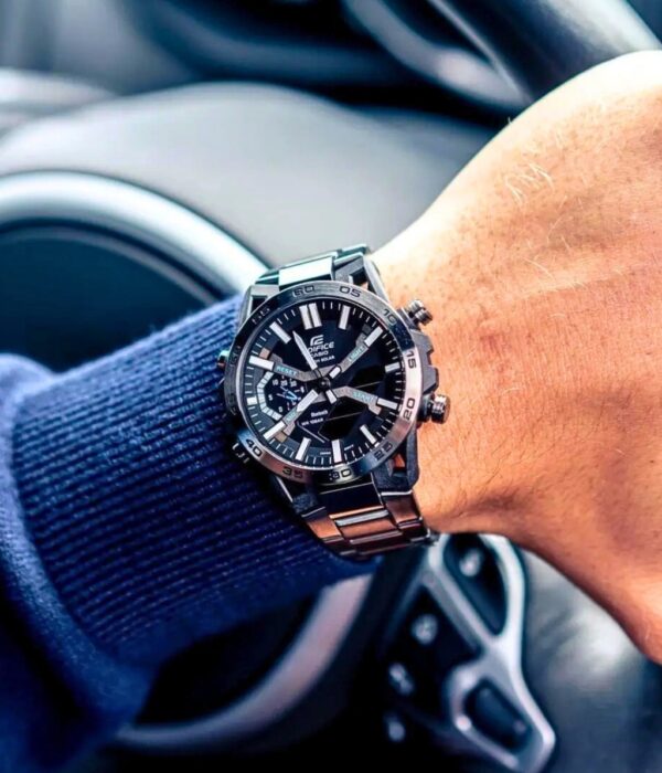 Đồng hồ Casio ECB-2000DC-1ADF Nam máy Solar (Năng Lượng Ánh Sáng Mặt Trời) Dây Inox (Thép Không Gỉ) mặt Tròn chính hãng