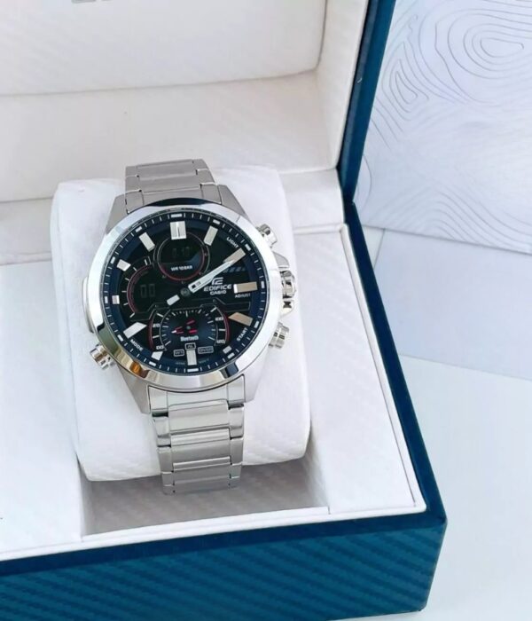 Đồng hồ Casio ECB-30D-1ADF Nam máy Pin (Quartz) Dây Inox (Thép Không Gỉ) mặt Tròn chính hãng