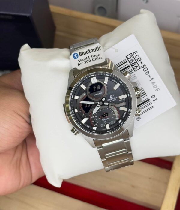 Đồng hồ Casio ECB-30D-1ADF Nam máy Pin (Quartz) Dây Inox (Thép Không Gỉ) mặt Tròn chính hãng