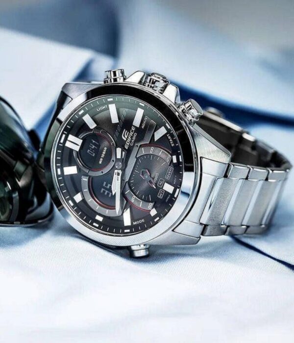 Đồng hồ Casio ECB-30D-1ADF Nam máy Pin (Quartz) Dây Inox (Thép Không Gỉ) mặt Tròn chính hãng